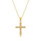18K Gold Plated Iced Cross Pendant Necklace